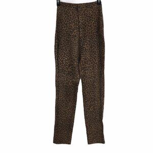 LPA Leopard Leather Suede Pants Animal Print